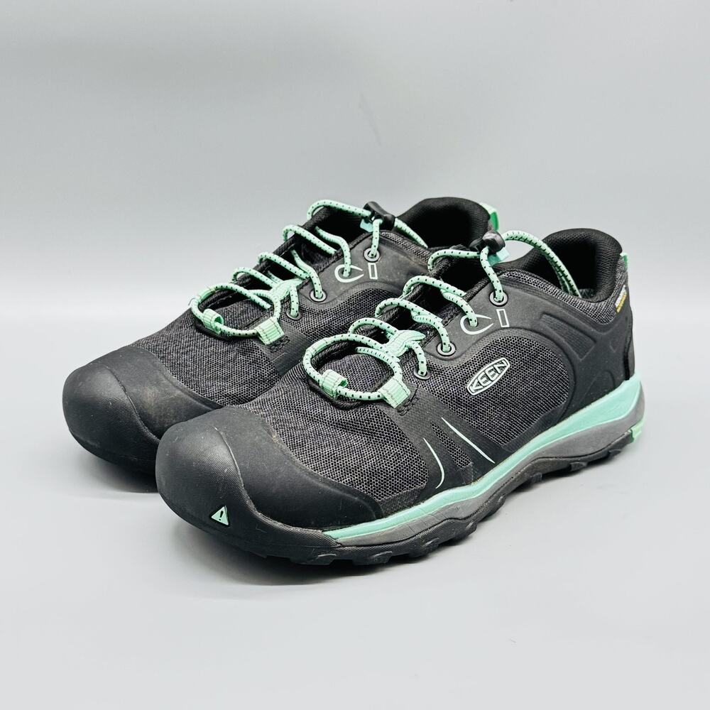 KEEN Shoes Womens 6 Black Mint Waterproof Trail Hiking Low Top Athletic Sneakers - Picture 3 of 10